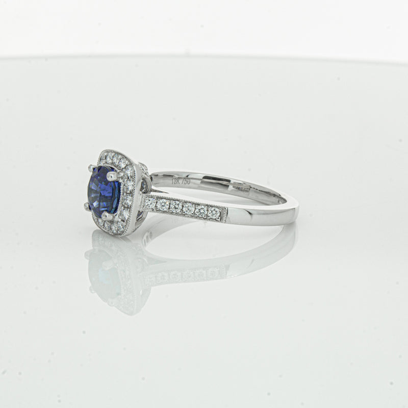 18ct White Gold 1.56ct Sapphire & Diamond Aurora Ring-Ring-Walker & Hall