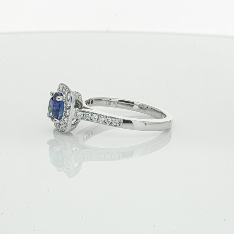 18ct White Gold 1.56ct Sapphire & Diamond Aurora Ring-Ring-Walker & Hall