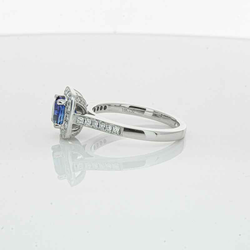 18ct White Gold 1.56ct Sapphire & Diamond Aurora Ring-Ring-Walker & Hall