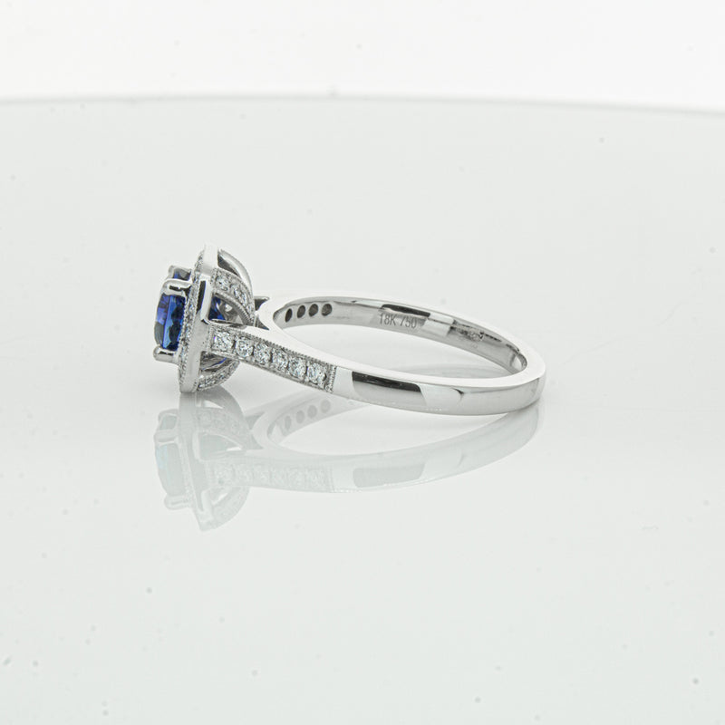 18ct White Gold 1.56ct Sapphire & Diamond Aurora Ring-Ring-Walker & Hall