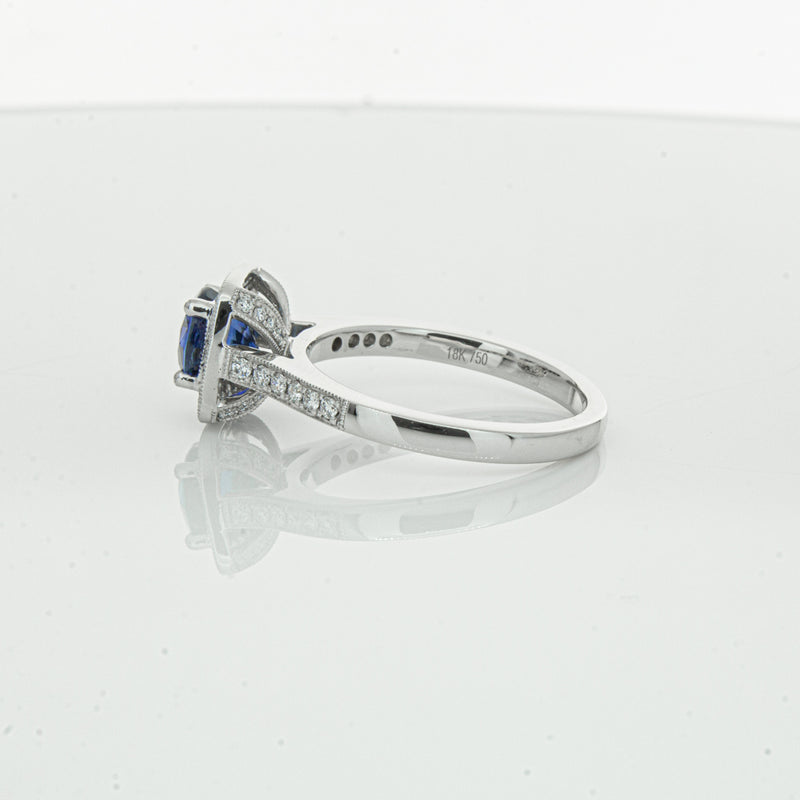 18ct White Gold 1.56ct Sapphire & Diamond Aurora Ring-Ring-Walker & Hall