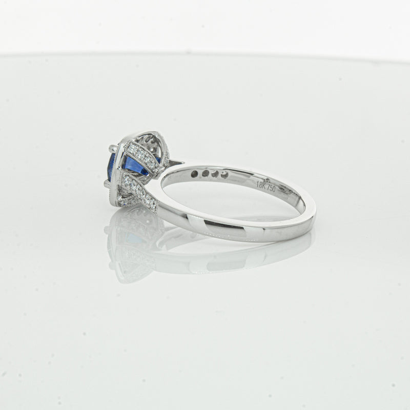18ct White Gold 1.56ct Sapphire & Diamond Aurora Ring-Ring-Walker & Hall