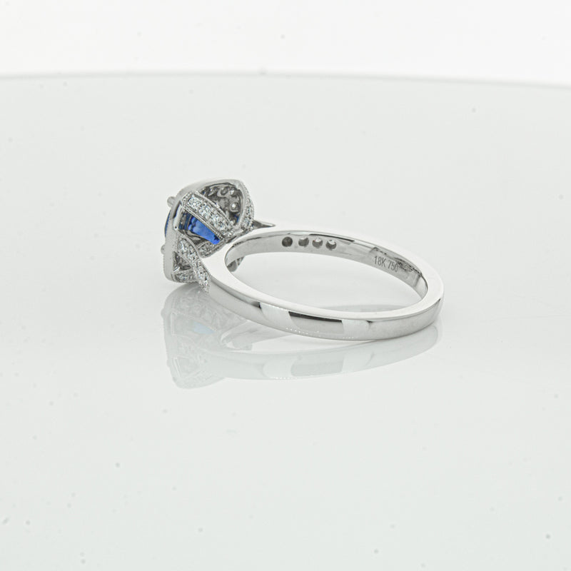 18ct White Gold 1.56ct Sapphire & Diamond Aurora Ring-Ring-Walker & Hall
