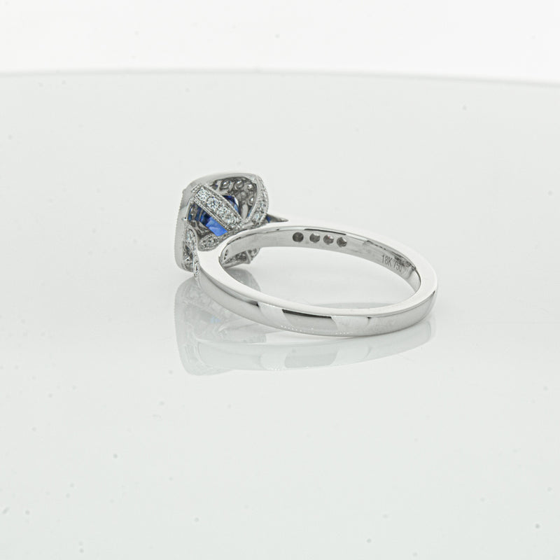 18ct White Gold 1.56ct Sapphire & Diamond Aurora Ring-Ring-Walker & Hall