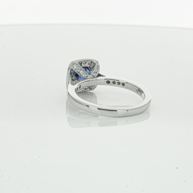 18ct White Gold 1.56ct Sapphire & Diamond Aurora Ring-Ring-Walker & Hall