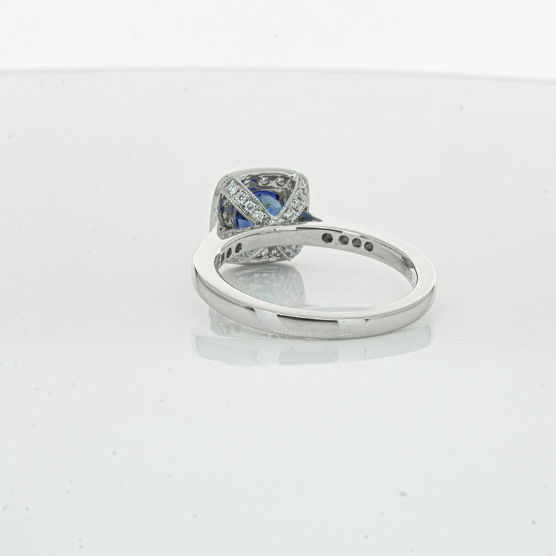 18ct White Gold 1.56ct Sapphire & Diamond Aurora Ring-Ring-Walker & Hall