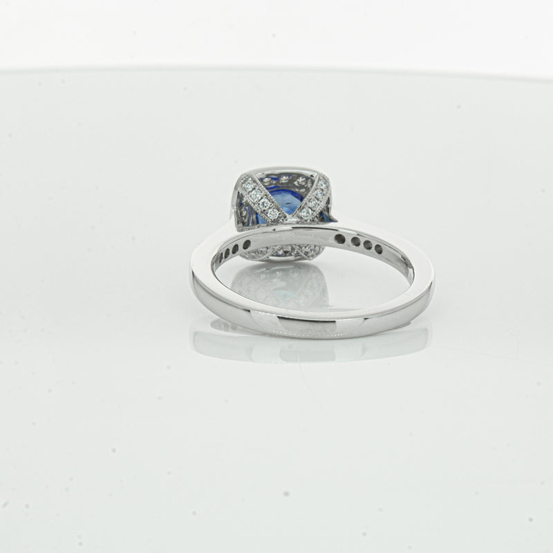 18ct White Gold 1.56ct Sapphire & Diamond Aurora Ring-Ring-Walker & Hall