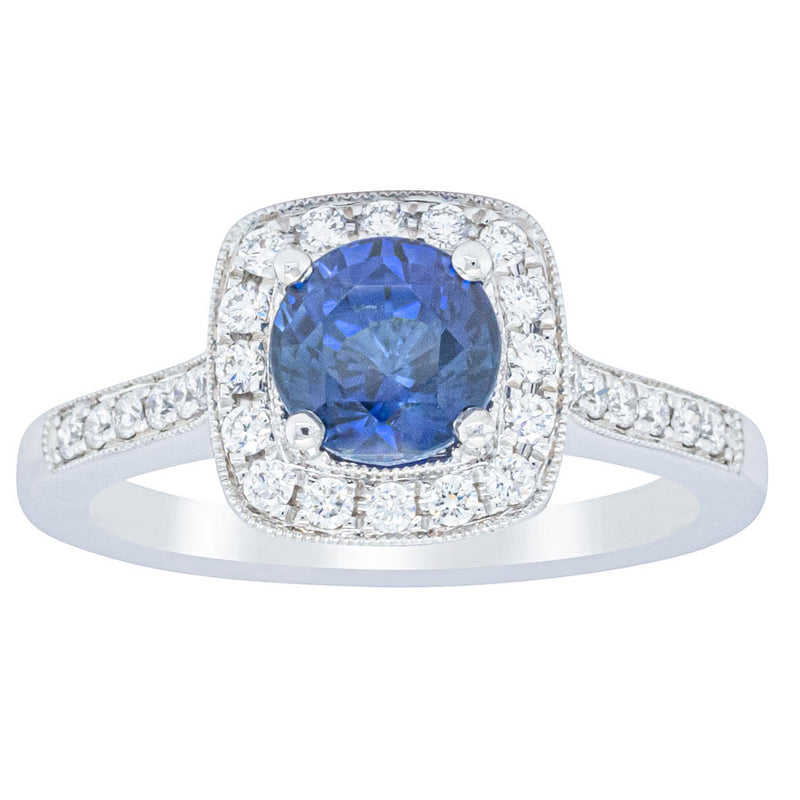 18ct White Gold 1.56ct Sapphire & Diamond Aurora Ring-Ring-Walker & Hall