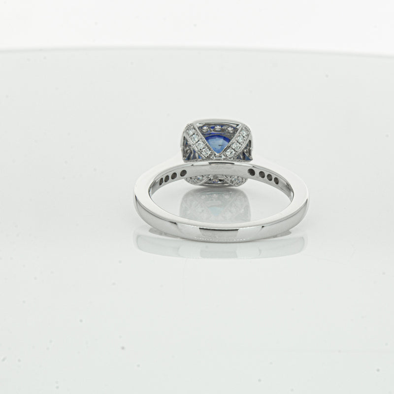 18ct White Gold 1.56ct Sapphire & Diamond Aurora Ring-Ring-Walker & Hall