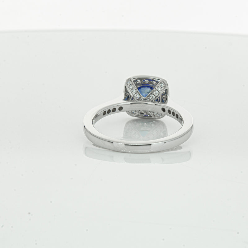 18ct White Gold 1.56ct Sapphire & Diamond Aurora Ring-Ring-Walker & Hall