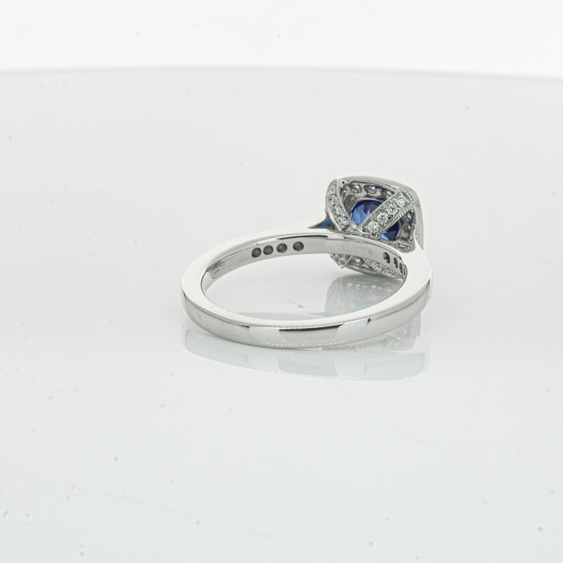 18ct White Gold 1.56ct Sapphire & Diamond Aurora Ring-Ring-Walker & Hall