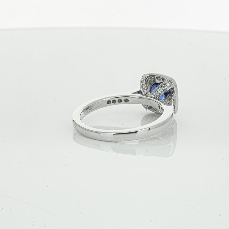 18ct White Gold 1.56ct Sapphire & Diamond Aurora Ring-Ring-Walker & Hall
