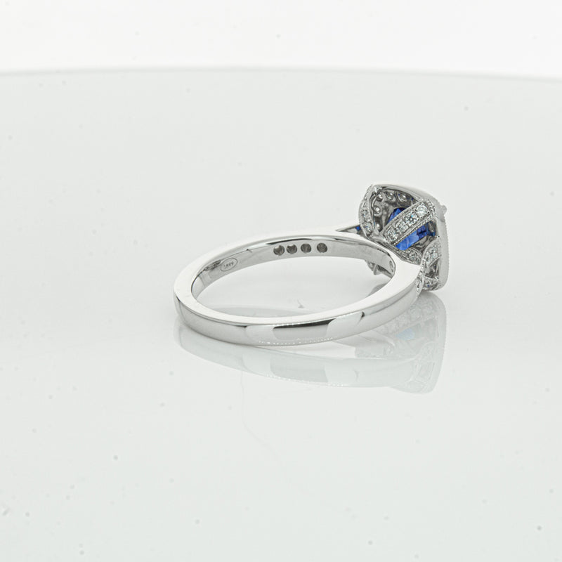 18ct White Gold 1.56ct Sapphire & Diamond Aurora Ring-Ring-Walker & Hall