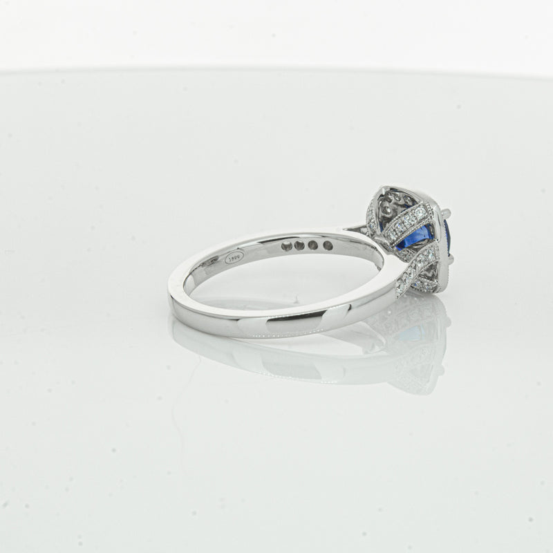 18ct White Gold 1.56ct Sapphire & Diamond Aurora Ring-Ring-Walker & Hall