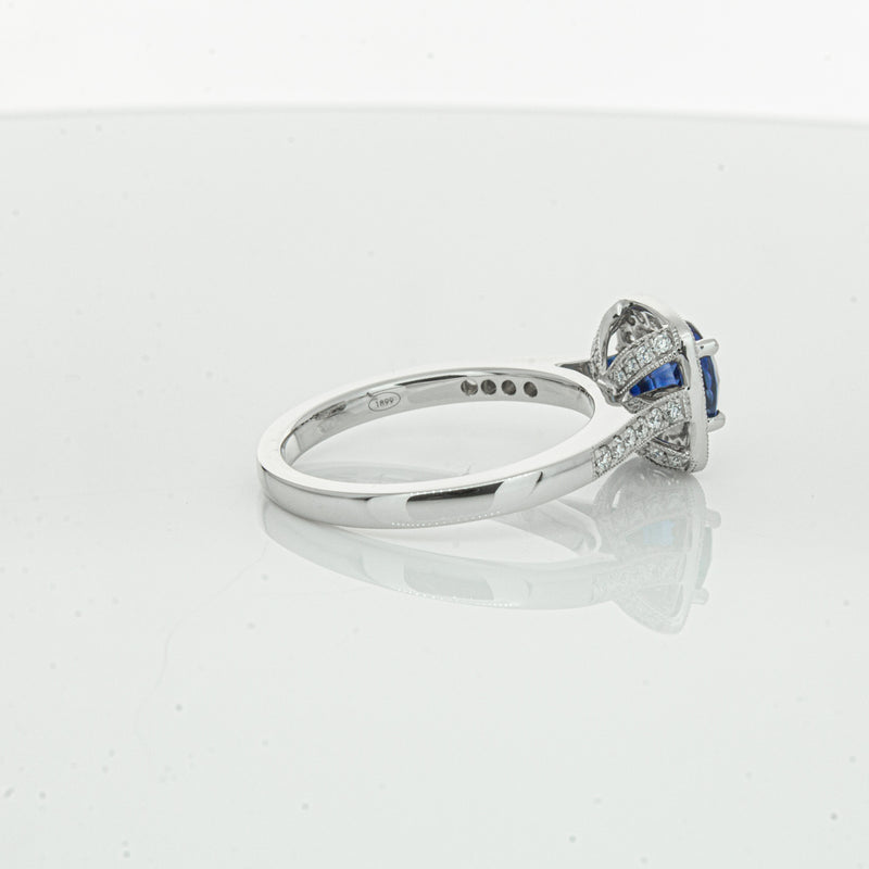 18ct White Gold 1.56ct Sapphire & Diamond Aurora Ring-Ring-Walker & Hall