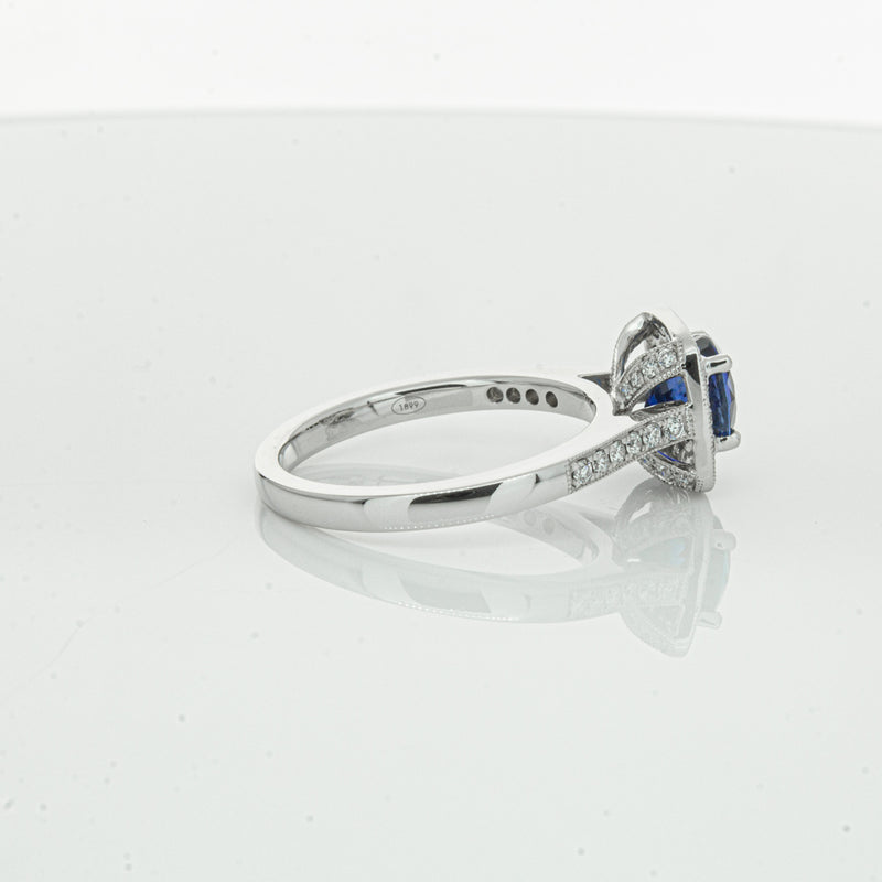 18ct White Gold 1.56ct Sapphire & Diamond Aurora Ring-Ring-Walker & Hall
