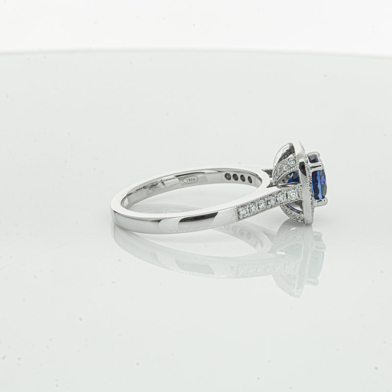 18ct White Gold 1.56ct Sapphire & Diamond Aurora Ring-Ring-Walker & Hall
