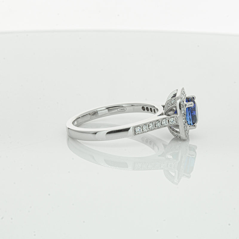 18ct White Gold 1.56ct Sapphire & Diamond Aurora Ring-Ring-Walker & Hall