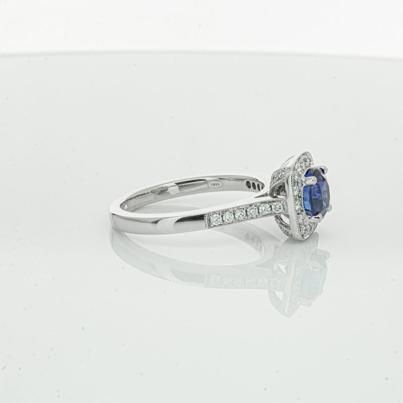 18ct White Gold 1.56ct Sapphire & Diamond Aurora Ring-Ring-Walker & Hall