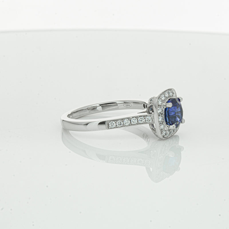 18ct White Gold 1.56ct Sapphire & Diamond Aurora Ring-Ring-Walker & Hall