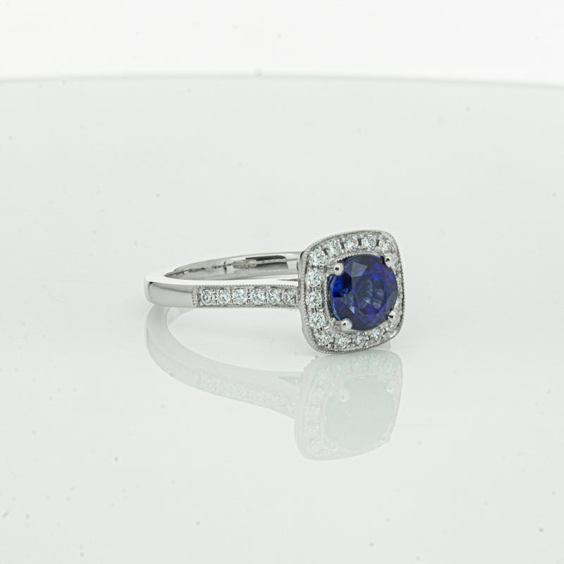 18ct White Gold 1.56ct Sapphire & Diamond Aurora Ring-Ring-Walker & Hall
