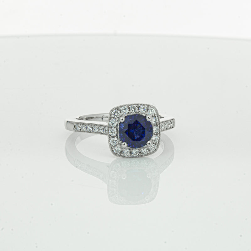 18ct White Gold 1.56ct Sapphire & Diamond Aurora Ring-Ring-Walker & Hall