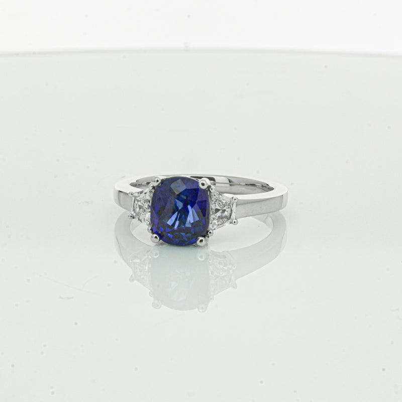 18ct White Gold Sapphire & Diamond Ring-Ring-Walker & Hall