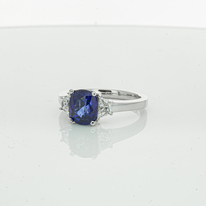 18ct White Gold Sapphire & Diamond Ring-Ring-Walker & Hall