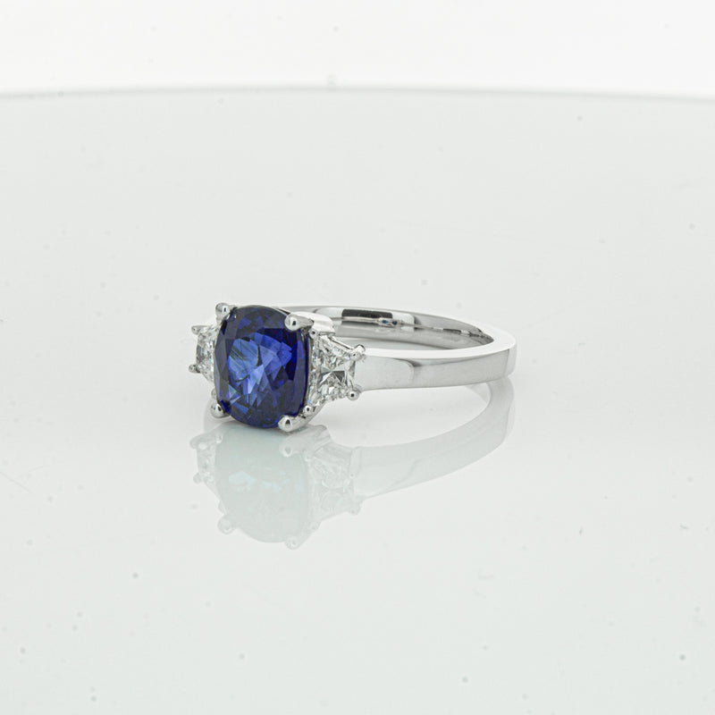 18ct White Gold Sapphire & Diamond Ring-Ring-Walker & Hall
