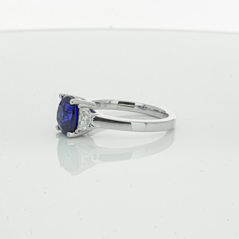 18ct White Gold Sapphire & Diamond Ring-Ring-Walker & Hall