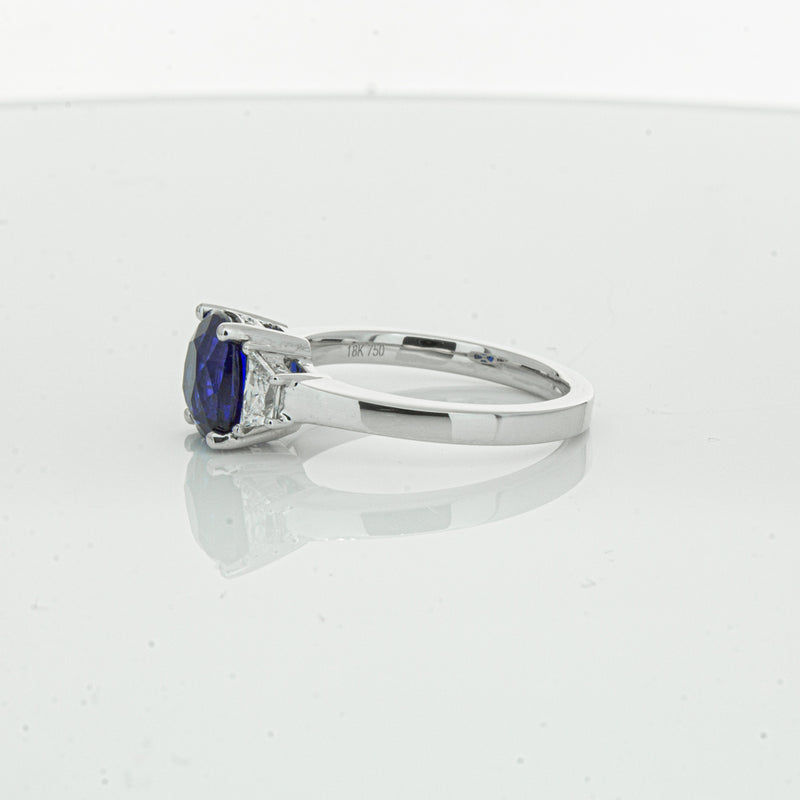 18ct White Gold Sapphire & Diamond Ring-Ring-Walker & Hall