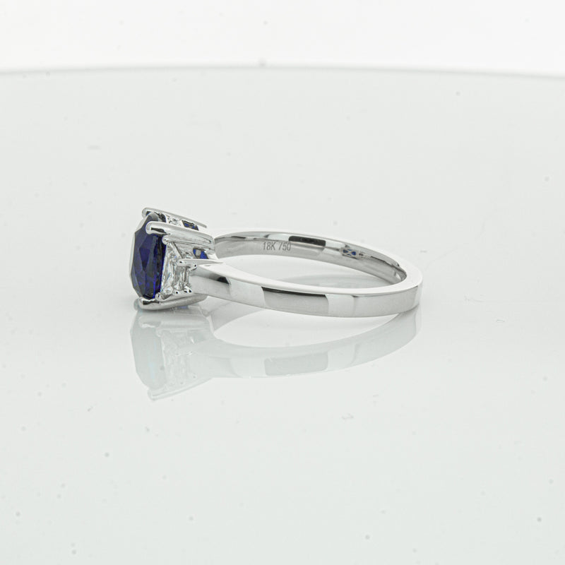 18ct White Gold Sapphire & Diamond Ring-Ring-Walker & Hall