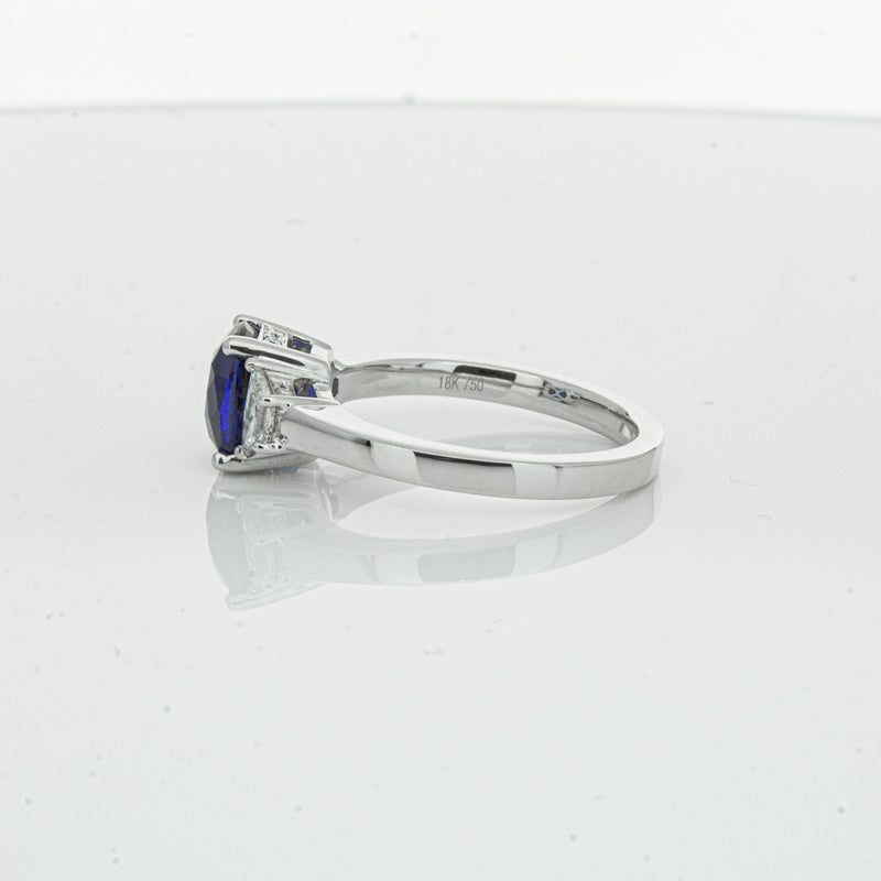 18ct White Gold Sapphire & Diamond Ring-Ring-Walker & Hall