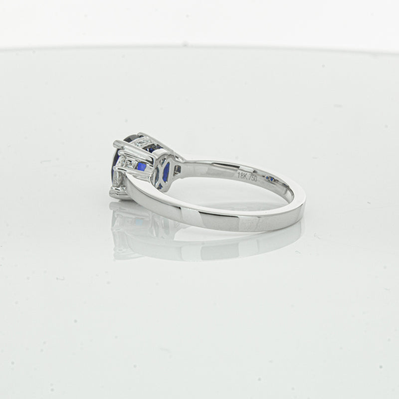 18ct White Gold Sapphire & Diamond Ring-Ring-Walker & Hall