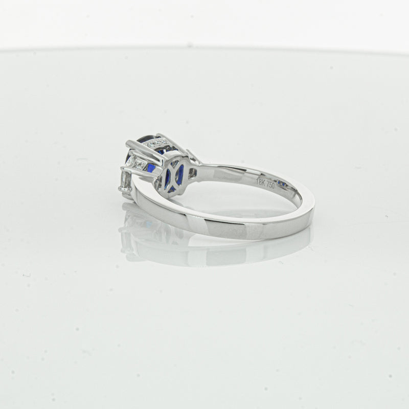 18ct White Gold Sapphire & Diamond Ring-Ring-Walker & Hall