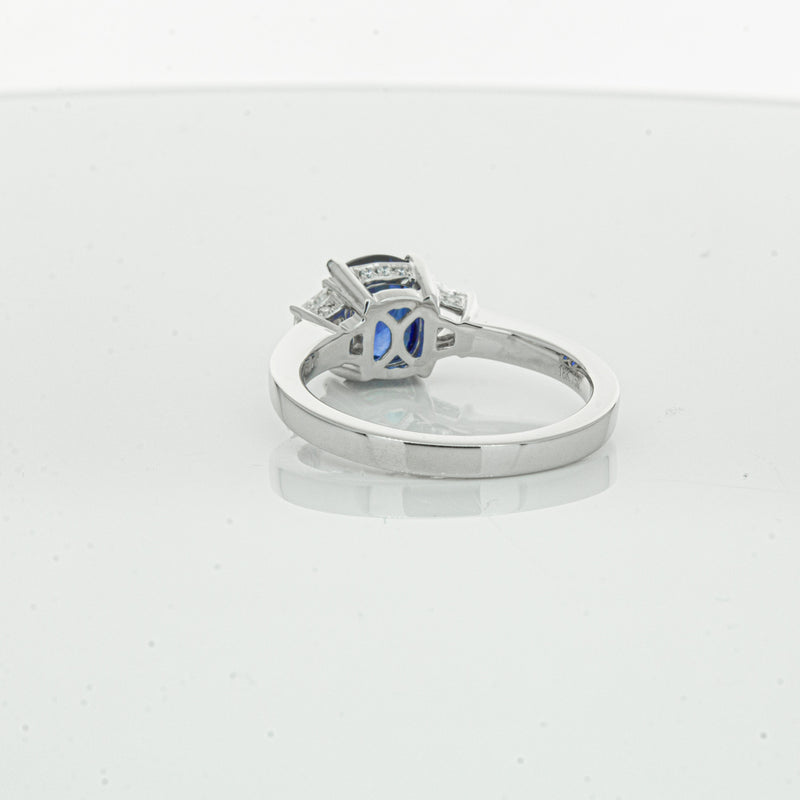 18ct White Gold Sapphire & Diamond Ring-Ring-Walker & Hall
