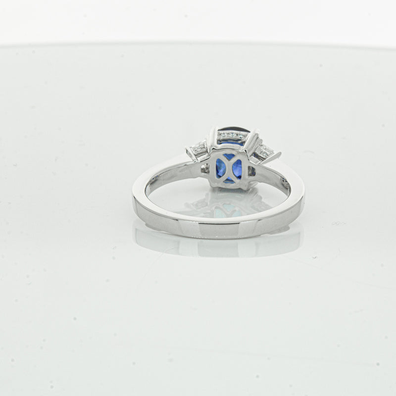 18ct White Gold Sapphire & Diamond Ring-Ring-Walker & Hall