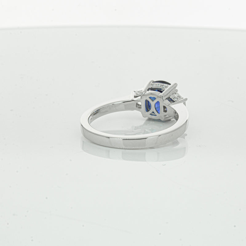 18ct White Gold Sapphire & Diamond Ring-Ring-Walker & Hall