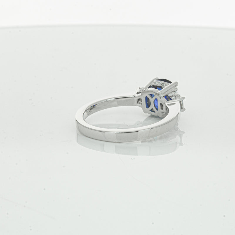 18ct White Gold Sapphire & Diamond Ring-Ring-Walker & Hall