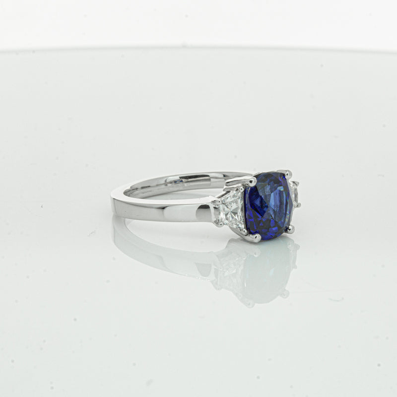 18ct White Gold Sapphire & Diamond Ring-Ring-Walker & Hall