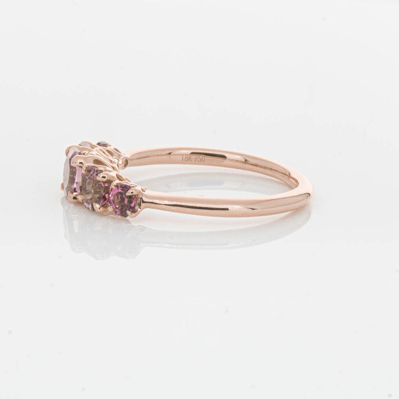 18ct Rose Gold Five Stone Pink Tourmaline Octavia Ring-Ring-Walker & Hall