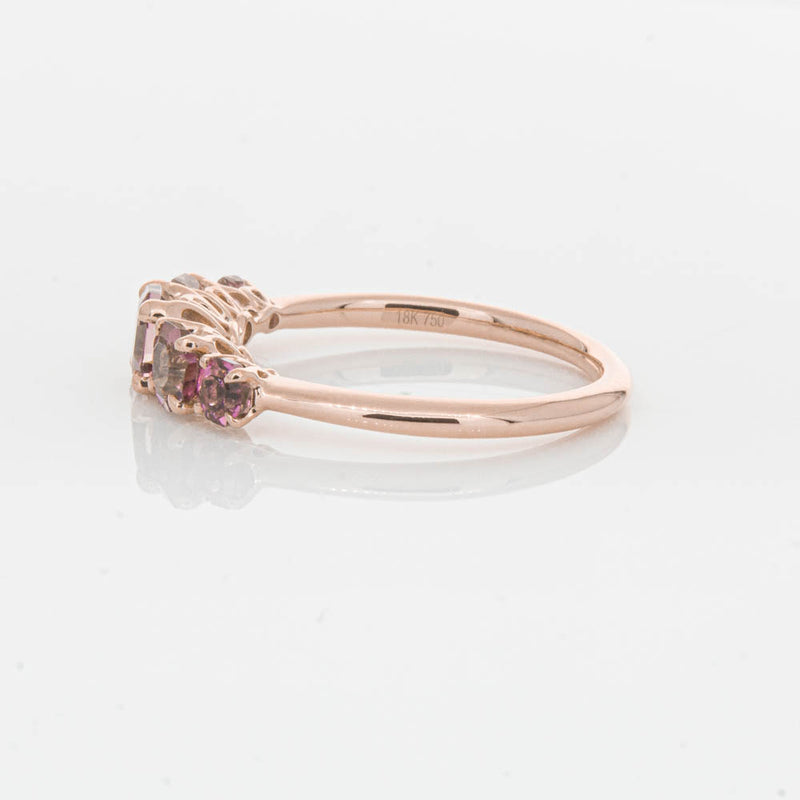 18ct Rose Gold Five Stone Pink Tourmaline Octavia Ring-Ring-Walker & Hall