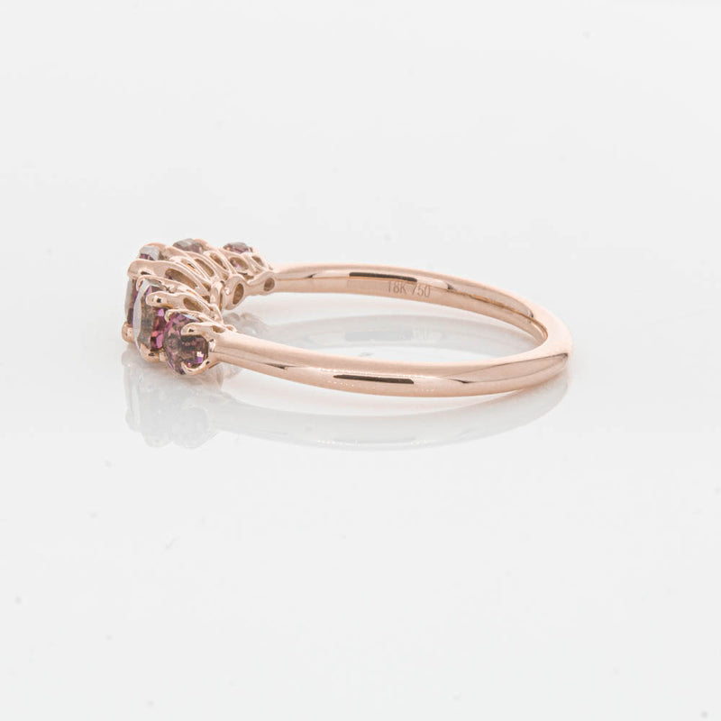 18ct Rose Gold Five Stone Pink Tourmaline Octavia Ring-Ring-Walker & Hall