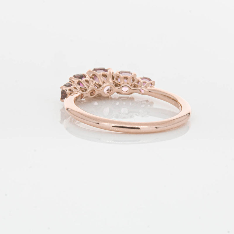 18ct Rose Gold Five Stone Pink Tourmaline Octavia Ring-Ring-Walker & Hall