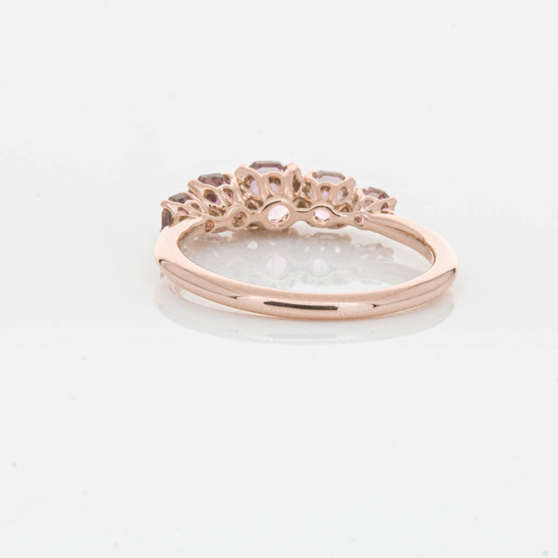 18ct Rose Gold Five Stone Pink Tourmaline Octavia Ring-Ring-Walker & Hall