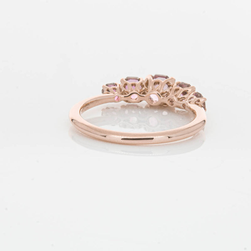 18ct Rose Gold Five Stone Pink Tourmaline Octavia Ring-Ring-Walker & Hall