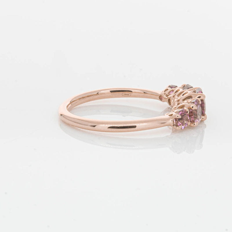 18ct Rose Gold Five Stone Pink Tourmaline Octavia Ring-Ring-Walker & Hall
