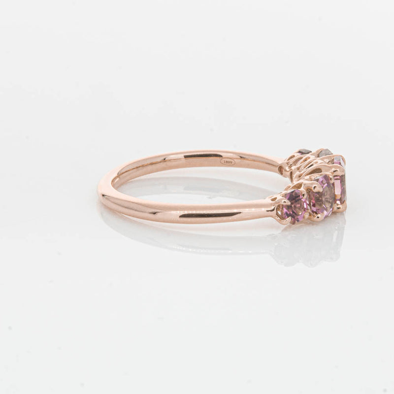 18ct Rose Gold Five Stone Pink Tourmaline Octavia Ring-Ring-Walker & Hall