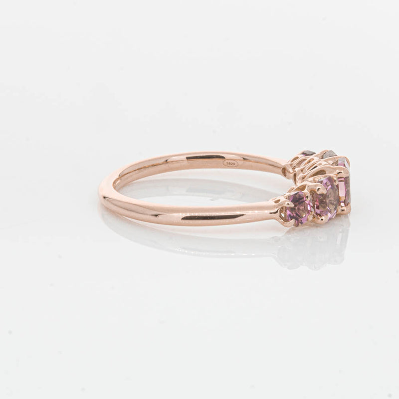 18ct Rose Gold Five Stone Pink Tourmaline Octavia Ring-Ring-Walker & Hall