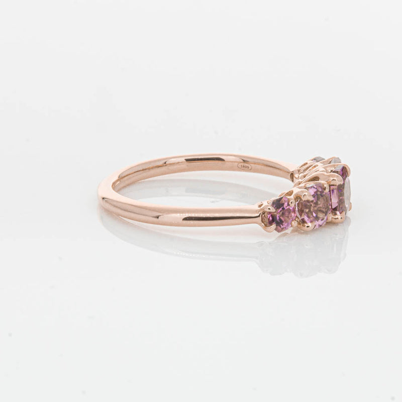 18ct Rose Gold Five Stone Pink Tourmaline Octavia Ring-Ring-Walker & Hall